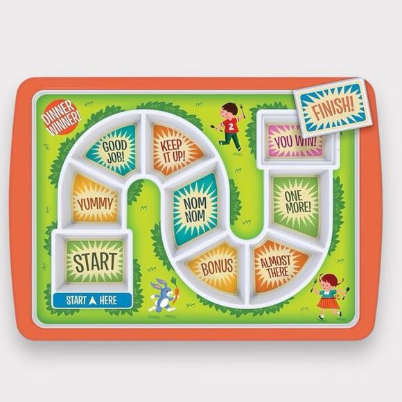 Fred Dinner Winner Kids Plate Game Board Plate - Picture 1 of 4